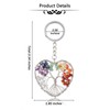 CrystalTears 7 Chakras Key Chain Tree of Life Heart Pendant
