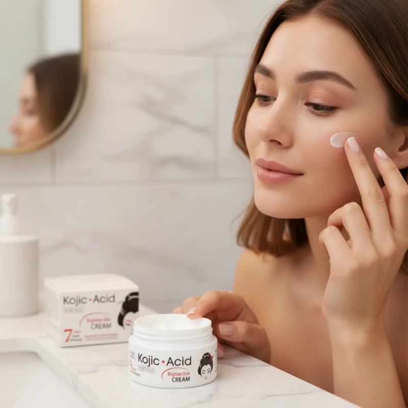Crema Aclarante Iluminadora Ácido Kójico Manchas Paño 120g Mixta Día