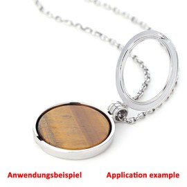 Morella Women's Coin 33mm Gemstone Chakra Disc Necklace Pendant, Stone, Quartz