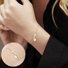Cross Bracelet with Initial T, Dainty Link Chain Bracelet Christian