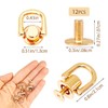 12 Pcs D Ring Stud Rivets with D Rings -