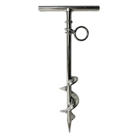 MARINE CITY Stainless Steel Long Grip Spiral Ground Anchor with O-Ring | 4-1/2 x 10-5/8 Inches | Ideal for Boat Mooring, Camping Tents, Puppy Tie-Out Stakes, Backyards, Marines, Yachts