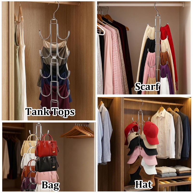 HANLANXUE 4 Pack Purse Organizer for Closet, Purse Hanger with