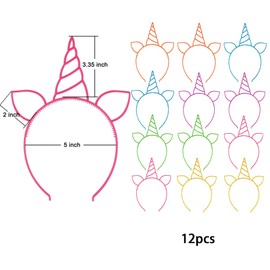 Sunshine smile Pack of 12 unicorn headbands, children's headbands, women's headbands, unicorn headbands, unicorn headband for girls, unicorn party hats for children