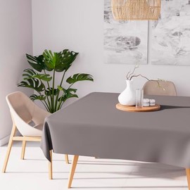 Soleil d'ocre Alix Nappe, Polyester, Grey, 140 x 140 cm