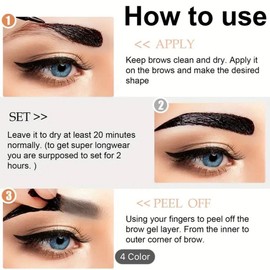 Waterproof Eyebrow Gel - Natural Peel-Off Dye Cream for All Skin Types eyebrow tint:_Black