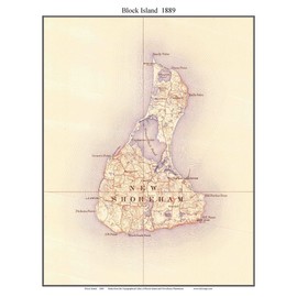 Block Island - 1899 Topographic Map - Rhode Island Custom Reproduction USGS
