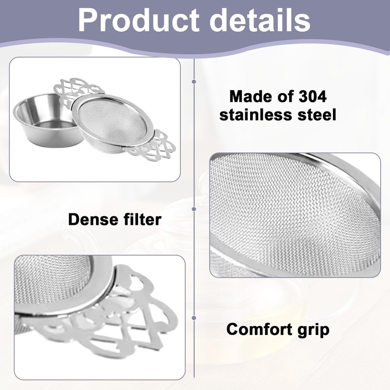 2 PCS Unusual Tea Strainers for Loose Tea with Drip