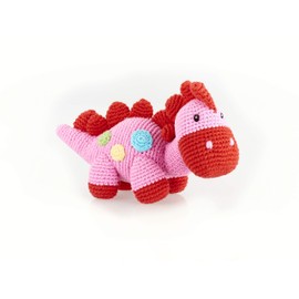 Pebble | Handmade Dinosaur - Pink | Crochet | Fair Trade | Pretend | Imaginative Play | Stegosaurus | Machine Washable