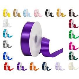 25 Metres Rolls Double Sided Satin Ribbon Reels in Range of Widths & Colours (Purple, 6mm x 25 Metres)
