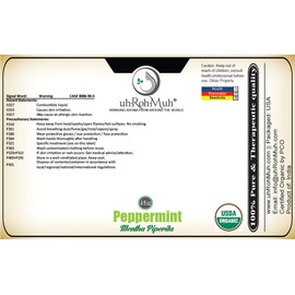 Peppermint Essential Oil (Organic - USDA Certified) (India) (4oz)