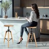 LOKKHAN Adjustable Height Swivel Bar Stool - Industrial Rustic Style,