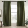 Topfinel Olive Green Linen Blackout Curtains 84 Inch Long for