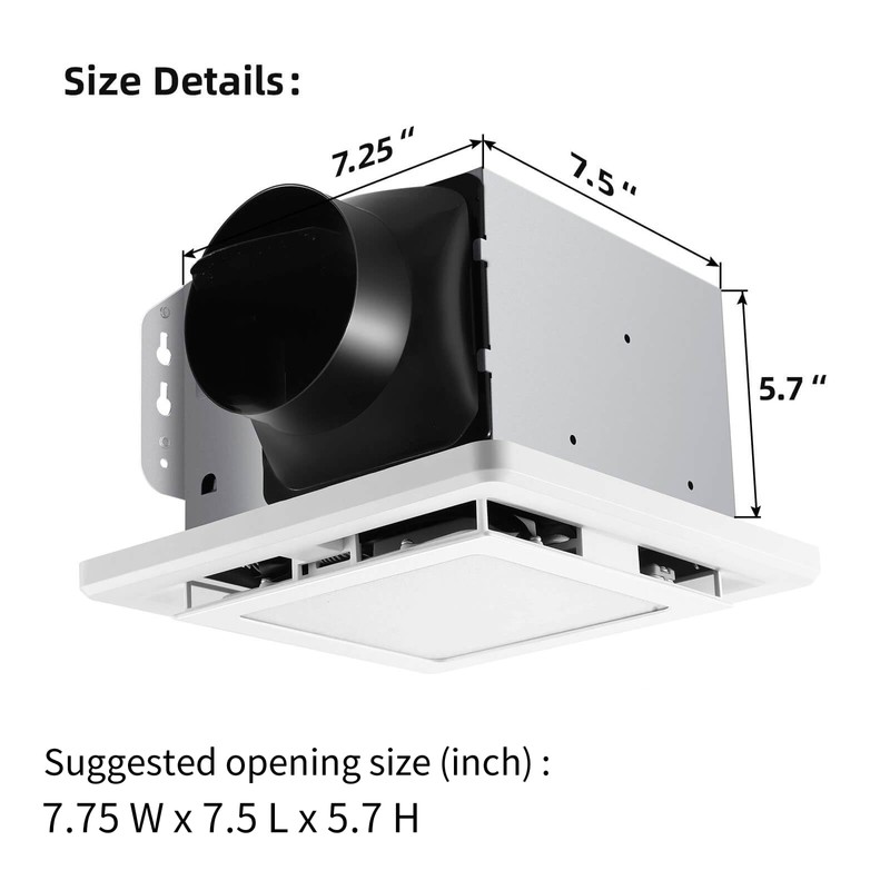 JOEAONZ Bathroom Exhaust Fan with Light 110 CFM Quiet 6500K