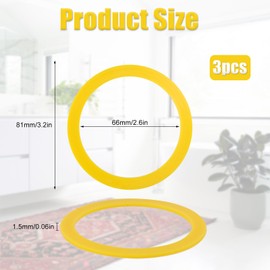3pcs Flush Valve Seals for Kohler, Premium Silicone Toilet Tank Flush Valve Seal Canister Flush Fill Valve Seal Ring Gasket Replacement Parts for K-GP1059291 Compatible with Kohler(Yellow)