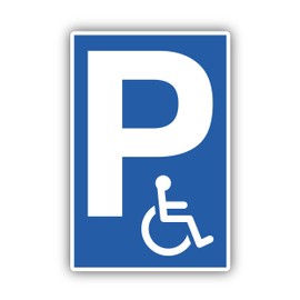 Behinderten Parkplatz Sign, 20 x 30 cm, Made of Sturdy Hard Foam Board in 3 mm Thickness, with UV Protection and Weather-Resistant