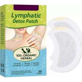 Hipfate Lymphatic Detox Patch - For Swollen Lymph Glands, Parametrial Lymph, 20 Patches