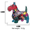 NEWEI Enamel Alloy Scottish Dog Brooch Pins for Women Girls