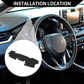 Hihaha Dash Cover for Toyota RAV4 2001-2012 / Center Console Dashboard Cover/Non-Slip/Suede / 1 Pcs Black Red