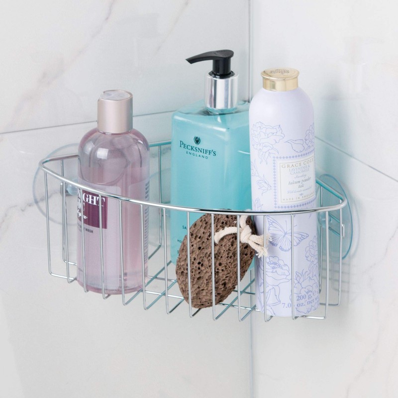 InterDesign Rondo, Corner Basket, Stainless Steel