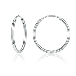 AoedeJ Sterling Silver Small Circle Endless Hoop Earrings Cartilage Earrings Nose Lips for Women
