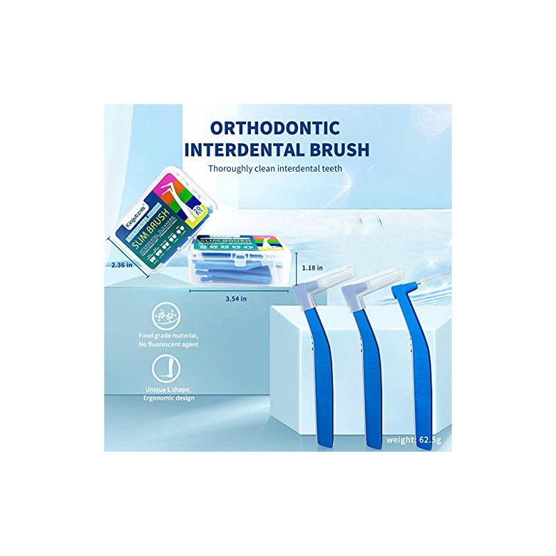 4 cepillos dentales entre dientes (80 unidades) (azul, estándar)