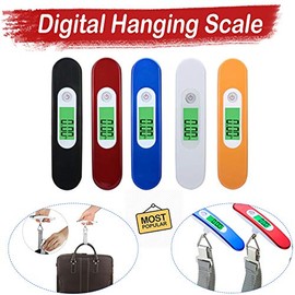 Portable Digital Luggage Scales and Electronic Suitcase Hand Scales for Hanging Travel Outdoor Home 110 lb / 50 kg (Black)