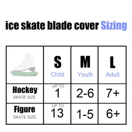 Mebiosi Ice Skate Blade Covers, Figure Skate Soakers Hockey Skate Guards Ice Skate Guard for Girls Boys Youth Women Men Adult(L Cyan)