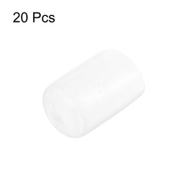QUARKZMAN Pack of 20 Rubber End Caps 13 mm ID Rubber Caps Protective Caps Bolts Round Cap Cover Screws Thread Protection Bolt Caps for Screws Pipes Wire Ropes Chair Leg Caps, Clear