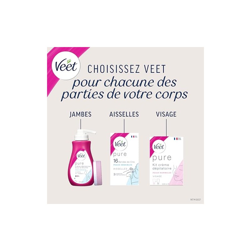Veet Crema Depilatoria Corporal para Ducha Piel Sensible para Mujer