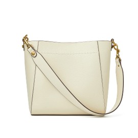 DORIS&JACKY Leather Bucket Tote Bag For Women Medium Hobo Shoulder Purse And Handbags (4-Off White)