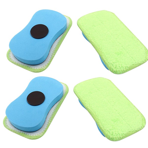 Coufce 4 Pack Microfiber Chalkboard Erasers Washable Reusable Magnetic Erasers
