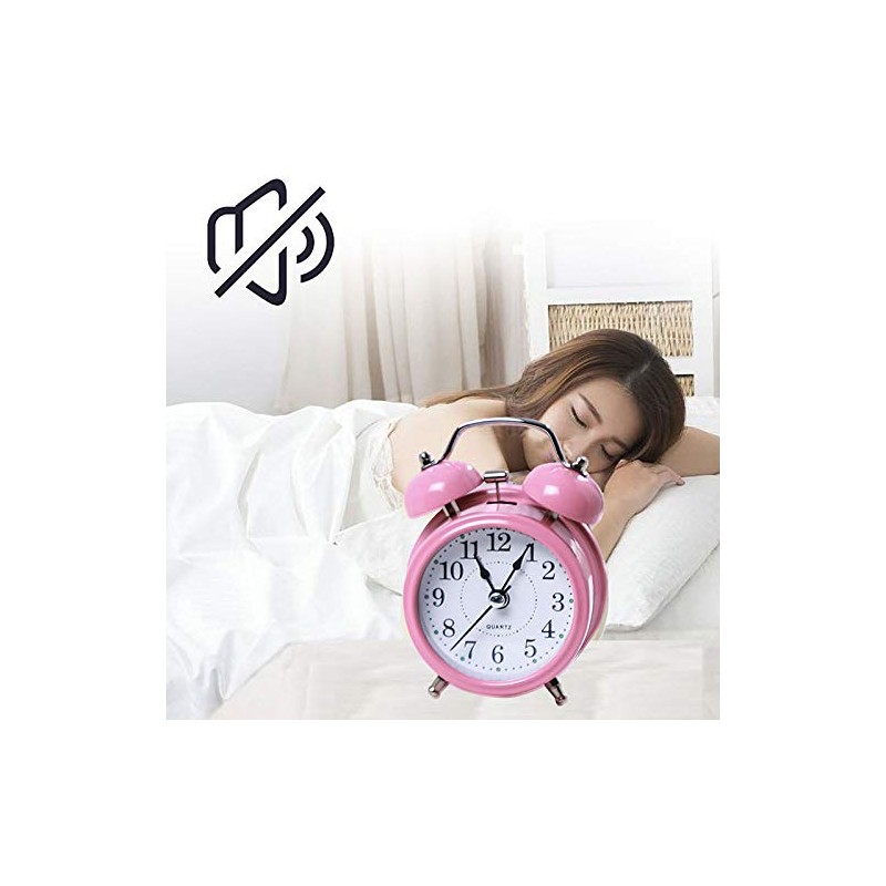 Danse Jupe 3" Twin Bell Loud Alarm Clock Round Backlight