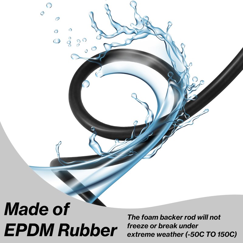 10FT Backer Rod 3/8 Inch Diameter Rubber Caulk Concrete Expansion