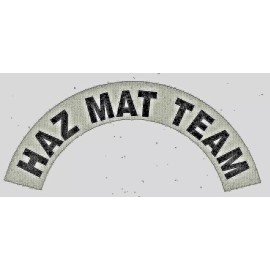 HAZ MAT TEAM Highly Reflective Fire Helmet Crescent Decals - A  PAIR - Black