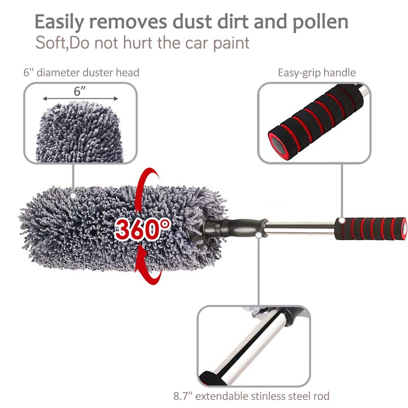 upra Ultimate Car Duster Kit，Best Microfiber Multipurpose Duster,Interior &Exterior Cleaning
