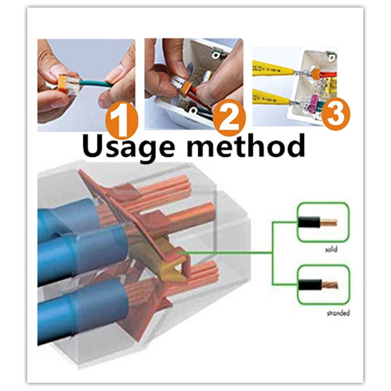 Push-in Wire Connector Wall-Nut 2/4/6/8 Port Conductor Combination Assortment Pack
