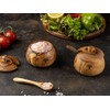 Olive Wood Salt & Sugar Bowl "Spicery" Set of 2