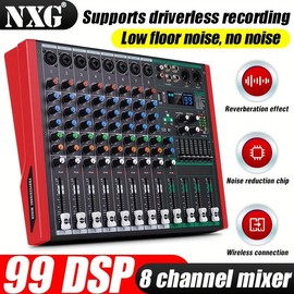 New 8/12channel Sound Mixer Audio Mixing Console 48v 99dsp Computer sound card - Color: MIX12 12 channels