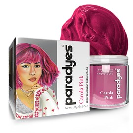 Paradyes Carola Pink Semi Permanent Conditioner Based Hair Color Enriched with Vegan, Natural and Herbal Hair dyes - lasts up to 8-10 washes (4.2 oz)