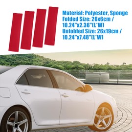 A ABSOPRO Universal Red Safety Seat Belt Pad Cover for Cars SUV Red (Set of 4)