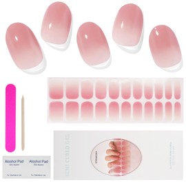 Chisafly Gel Nail Seal, Curing Type, Nail Seal, Just Stick, Gel Nail, Cured, Set of 22, Thin, Pink, Blur, Cute, Plump, Self, Black, Stick, Stripped, Solid, Long Lasting, Solid, Light, Manicure