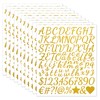 Gold Glitter Letter Number Stickers 1 Inch, 10 Sheets 960