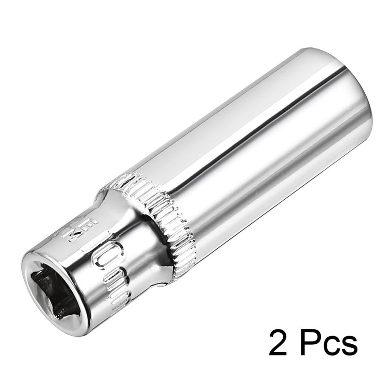 TA-VIGOR 2Pcs 1/4 Inch Drive 10mm 6-Point Deep Socket, Metric,