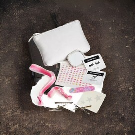 Macy's PROM DANCE COSTUME Macy's Emergency Kit 10 Piece Silver Makeup Bag Sealed New