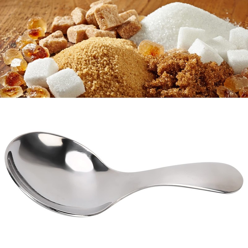 QANYEGN Stainless Steel Short Handle Spoon, Silver Short Handle Spoons,