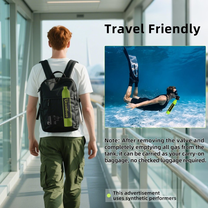 OCEADIVEO 0.5L Mini Scuba Tank for Snorkeling