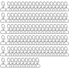 Melofo 100 Pcs Swivel Clasp Keyrings, Lobster Clasp Keyring Silver Key Chain Clip Hook Lobster Claw Clasp Swivel Snap Hooks with D for Crafts, DIY, Jewelry Making (3/4 inch Inside Width)