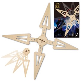Acton Craft Ninja Arsenal Karakuri Shuriken, Made in Japan, Wooden Puzzle, 3D Puzzle, Craft Kit, Easy Craft Kit (Karakuri Kunai Shuriken)