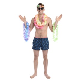 Zac's Alter Ego Hawaiian Beach Bright Hula Lei Garlands - Pack of 6 - One Size